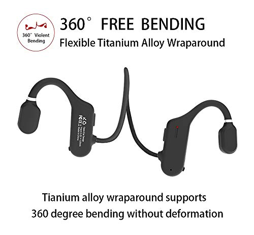 ALOVA Bluetooth Headphones with Mic, Open Ear Headphones Bluetooth 5.0 Sport Headset Waterproof IPX5 Ultra-Lightweight 18 Grams 6D Sound HD Phone Call