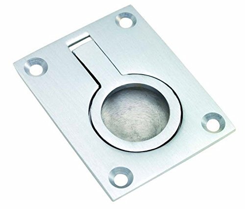 Flush Ring Pull Handle 38mm x 50mm - Polished Chrome by Jedo