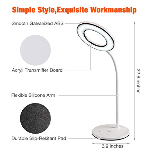 Miady LED Desk Lamp EyeCaring Table Lamp, 3 Color Modes with 4 Levels