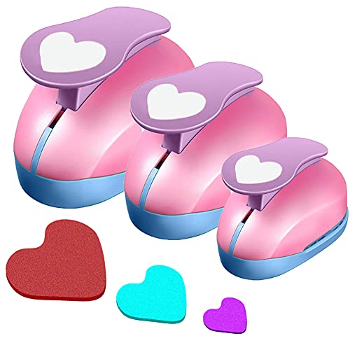 VSREI Heart Hole Punch, Paper Punches, HeartPunches for Paper Crafts, Hole PuncherHeart, HeartShaped Hole Punch, 9mm, 16mm, 25mm, Heart Hole Punches Set (Random Color) — image 1