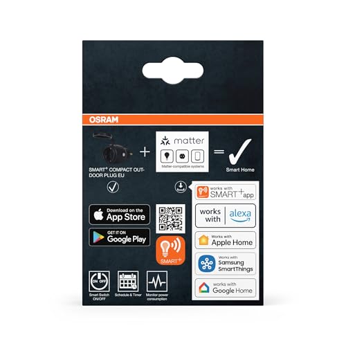 OSRAM SMART+ WiFi Matter Outdoor Plug Außensteckdose, 3680W, 16A, IP44, schwarz, Garten, Balkon 7