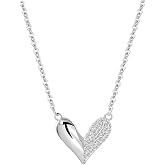 Lam Sence Sterling Silver Loving Hearts Asymmetrical Heart Pendant Necklace
