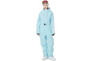 ALSOGO Women One Pieces Ski Suits Jumpsuits Waterproof Insulated Snowsuit Overalls with Detachable Belt for Snow Sport