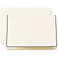 Crane & Co. Regent Blue Bordered Ecruwhite Note (CF1438), Pack of 10