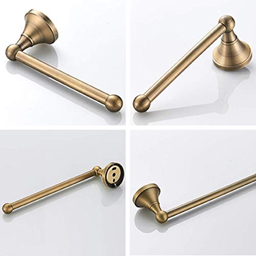 Flybath Set of 2 Bathroom Accessories Set - Towel Rings, Toilet Paper Holder, Wall Mount, Brushed Bronze