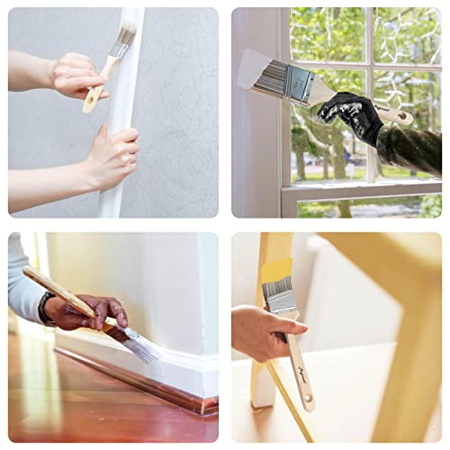 Magimate Paint Brushes Set, Sash Brushes, Soft Tapered Filament, Wood