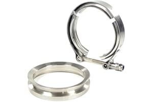 CAIMOTO 4" Exhaust Flange+Clamp 4.21" For Marmon Borg Warner Turbo S369 SX SX-E S200 S300