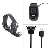 Tomtom Spark Cardio Charger Cable, Replace USB Charging Cable Clip Charger Cradle Charging Dock for Tomtom Spark Cardio/Tomtom Spark Cardio + Music/Spark 3 Cardio GPS Fitness Watch