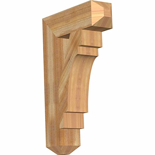 Ekena Millwork BKT06X22X34MRC04RWR Merced Craftsman Rough Sawn Bracket, 6" Widt…