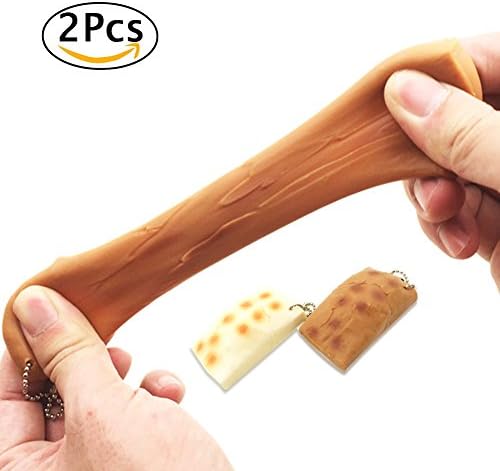 Eworld - Squeeze Stretching Rice Cake Toy - 2 Pcs Jumbo Slow Rising Kawaii Soft Cute Hand Pillow Sweet Biscuit Cream Scented Keychain