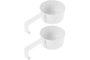 KALLORY Laundry Detergent Measuring Scoop and Dry Pet Food Scoop, 2pcs White Iron Metal Measuring Spoon