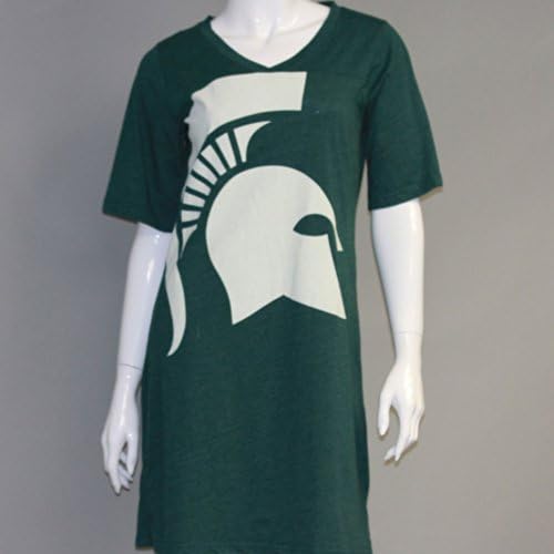 Emerson Street Women's Michigan State Spartans Heathered Football Jersey Nightshirt L