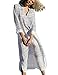 Bsubseach Women's Rayon Black White Striped V Neck 3/4 Sleeve Swimsuit Cover Up Swimwear Tunic Long Kaftan Dress