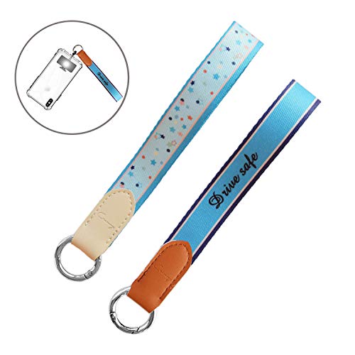 Wrist Key Lanyard for Women, 2-Pack Universal Cell Phone Wrist Strap, Crimmy Fashion Hand Wrist Lanyard Strap with Metal Spring Buckle, for Key Chain, Camera, Smartphone, Charms