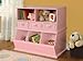 Badger Basket Stackable Toy Storage Organizer - 5-Shelf Modular Unit with 3 Removable Fabric Bins, Solid Panel Construction, Expandable Design for Toys and Crafts - Pink