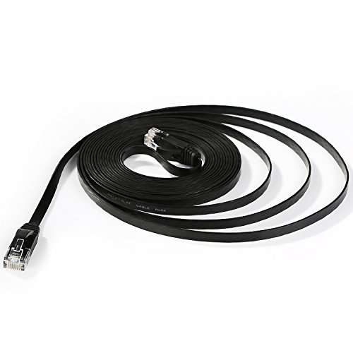 Hexagon Network - Ethernet Cable Cat6 Flat 15ft Black, Network Cable Cat 6 Flat Slim Ethernet Patch Cable, Internet Cable With Snagless RJ45 Connectors - 15 Feet Black Hexagon Network - Ethernet Cable Cat6 Flat 15ft Black, Network Cable Cat 6 Flat Slim Ethernet Patch Cable, Internet Cable With Snagless RJ45 Connectors - 15 Feet Black