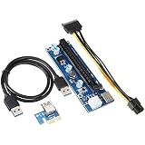 JMT PCI-E 1x To 16x Riser Card | 4 Slot USB 3.0 Adapter For Bitcoin Mining & GPU Expansion
