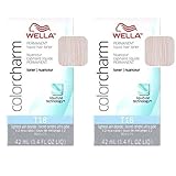 Wella Color Charm Permanent Liquid Hair Color T18 Lightest Ash Blonde (2 Pack)