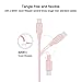 iPhone Charger, Quntis 3 Pack 3ft 6ft 9ft Braided 8 Pin Lightning to USB Cable Wire Certified Sync & Charging Cord for iPhone 7 7 Plus 6S 6S Plus 6 6 Plus 5S 5 5C SE iPad iPod Nano 7 (Rose Gold/Pink)