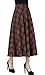 Olrain Women's Elastic High Waisted Long Classic Plaid Swing Skirts Dress