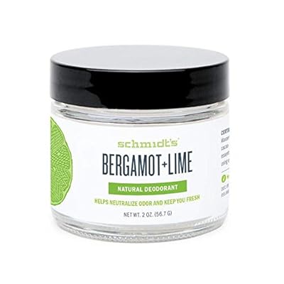 Schmidt's Natural Deodorant - Bergamot and Lime, 2 ounces. Jar for Women and Men