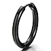 Pair Stainless Steel Black Plain Circle Huggie Hinged Hoop Earrings for Men Women