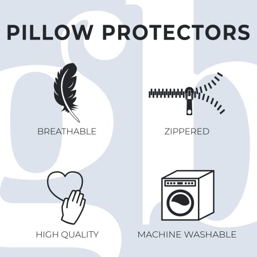 Great Bay Home 8 Pack Zippered Pillow Protectors Hypoallergenic