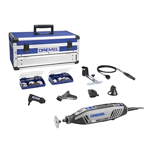 Dremel 4250 Rotationswerkzeug 175 W, Multifunktionswerkzeug-Set mit 6 Vorsatzgeraeten und 128 Zubehoeren, 175-W-Motor mit Konstantelektronik, variable Drehzahl 5.000-35.000 1/min
