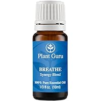 Breathe Synergy Blend Essential Oil. 10 ml. 100% Pure, Undiluted, Therapeutic Grade. (Eucalyptus, Peppermint, Tea Tree, Lemon, Lavender, Cardamom, Bay)