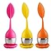 Loose Leaf Tea Infuser - Silicone Handle Tea Infuser Stainless Steel Strainer for Tea Pot, Mug - Loose Tea Steeper - Tea Diffuser for Loose Tea, Fennel Tea, Herbal Tea 3 Set - Orange/Pink/Yellow