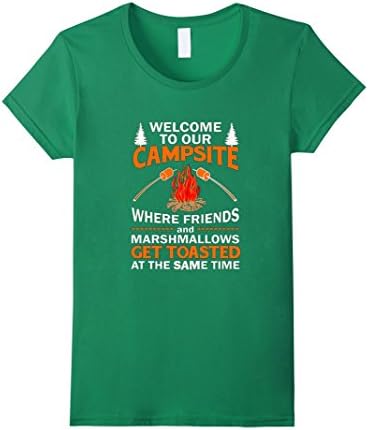 Women's Camping Where Friends And Marshmallows Get Toasted Medium Kelly Green