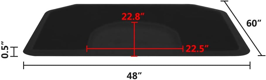 OmySalon 4'x5' - 1/2'' Thick Salon Anti Fatigue Mat for Hairstylist Standing, Barber Floor Matt with Circle Cut Out for Styling Chair, Hair Cutting Hairdressing Equipment: Kitchen & Dining