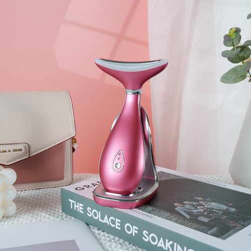 VRAIKO LILY Neck Face Massager, Face Sculpting tool, Skin Rejuvenation Device with Thermal, Triple Action LED and Vibration, for Anti-aging, Lifting and Tightening Sagging Skin (Spicy Pink)