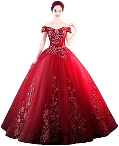 LEJY Women's Off The Shoulder Quinceanera Dresses Applique Masquerade Ball Gowns Prom Dresses
