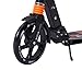 Goplus Folding Kick Scooter, Great Gift for Adult Teen Deluxe Aluminum 2 Big Wheels Glider Adjustable Height w/Dual Suspension, 220lbs Capacity, Black