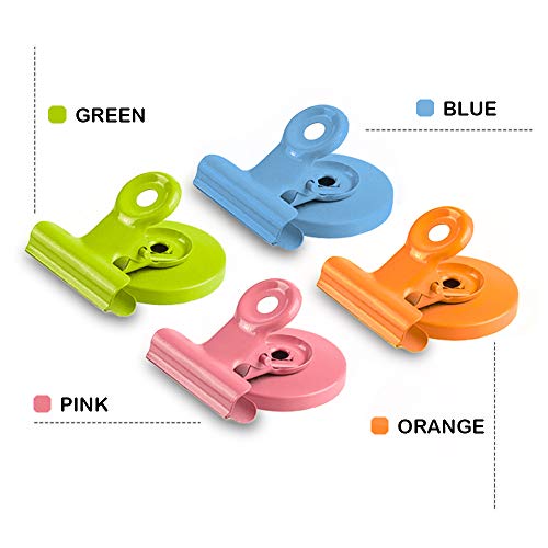 16 Magnetic Metal Clips, Colored Magnets Clips,Perfect Fridge Magnets Kitchen Magnets Whiteboard Magnets for Home, School, Classroom and Office Use,4 Colors