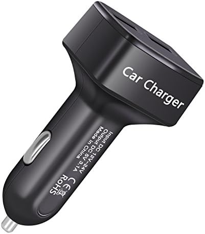 Car Charger WONER 3.1A Double USB Car Charger, Temperature Display, Voltage and Current Display, Car Charger for IPhone , Samsung Galaxy S7 S6 Edge, Note,LG G5 G4,HTC,Nexus 5X and More （black）