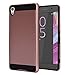 Xperia XA Case With Phone Stand,Ymhxcy [Metal Brushed Texture] Hybrid Dual Layer Full-Body Shockproof Protective Cover Shell For Sony Xperia X A 2016-LS Rose Gold