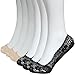 6 Pairs No Show Socks Women Lace Thin Casual Socks Non Slip No Show Socks for Flats Liner Socks