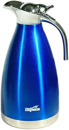 Rhysens 68oz Colored Stainless Steel Vacuum Insulated Thermos Carafe/Water Pitcher (Blue)