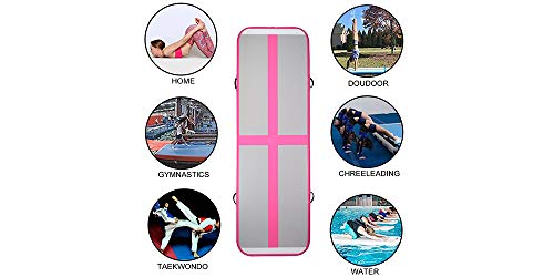 Tuxedo Sailor 10ft/13ft/16ft/20ft Inflatable Gymnastics Air Track Tumbling Mat 4in/6in/8in Thick Tumbling Air Track Mat with Electric Air Pump for Cheerleading/Gymnastics/Beach/Gym/Home use