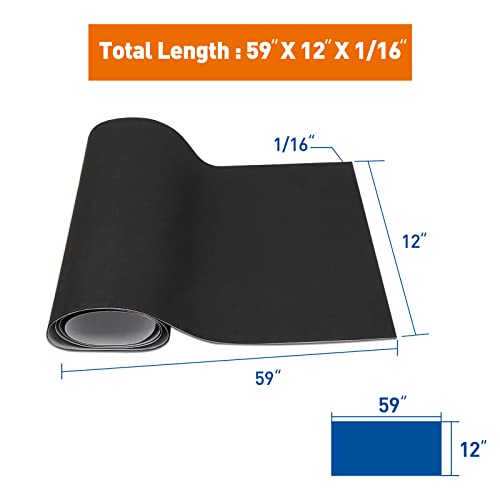 MAGZO Rubber Mat Adhesive 1/16 Inch (.0625”) Thick x 12 Inch Wide x 59