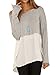 ZXZY Women's Long Sleeve Side Split Plus Size T Shirt Tops with Chiffon Inserts