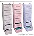 Adorn Home Essentials| Hanging Fabric Closet Shelf Organizer with Drawers| 6-Tier, Inst-Shelf Organizer Set| (GRAY)