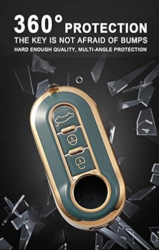 SANRILY TPU Key Fob Cover For Fiat 500 & Other Models - 3 Button Flip Key Protector Case - View #4