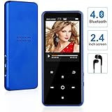 MP3 Player with Bluetooth, WIDON 8GB Music Player with Speaker Touch Button 2.4’’ Screen up to 128GB, Portable Audio Player with Shuffle A-B Bookmark Variable Speed for Audio Books - Metal Body Blue3