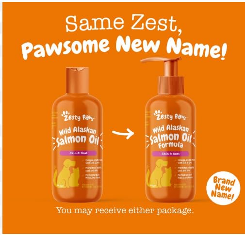 ZESTY PAWS WILD ALASKAN OMEGA-3 BLEND POLLOCK + SALMON OIL FOR DOGS AND CATS- SKIN AND COAT SUPPORT, OMEGA 3 SUPPLEMENT FOR PETS, 32OZ