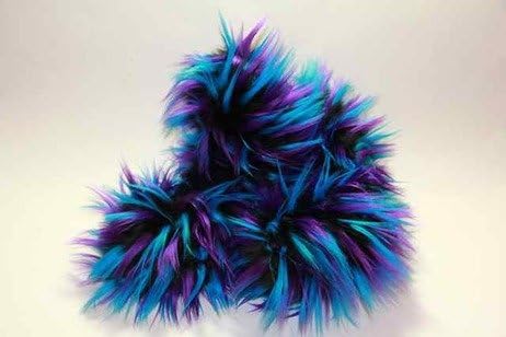 Crazy Fur Soakers - CF19 - Black, Turquoise and Purple Crazy Fur
