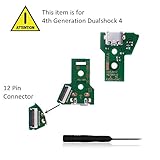 TopinnoÂ® USB Charging Port Socket Board & 12 Pin Connector Power Switch Ribbon Cable for SONY PS4 Wireless Dualshock 4 Controller (Model: JDS-040)