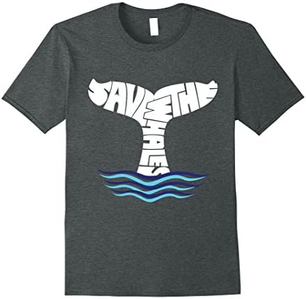 Mens Save The Whales tshirt Whales T-Shirt Large Dark Heather
